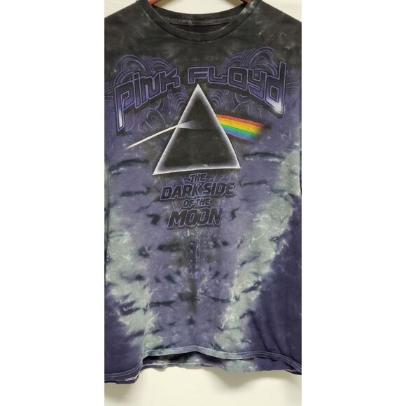 Vintage Pink Floyd Darkside Of The Moon Tie Dye Shirt Band Tee Liquid Blue - Picture 2 of 4